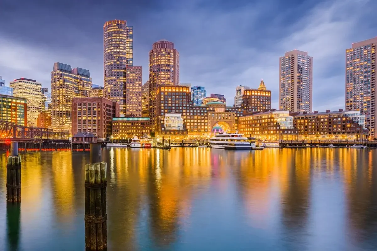 Boston at night