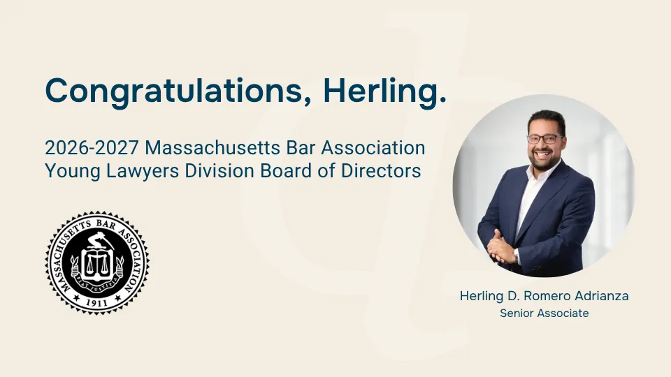 Herling Romero Adrianza Selected to Massachusetts Bar Association Young Lawyers Division Board