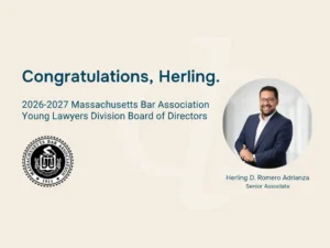 Herling Romero Adrianza Was Selected to Massachusetts Bar Association Young Lawyers Division Board